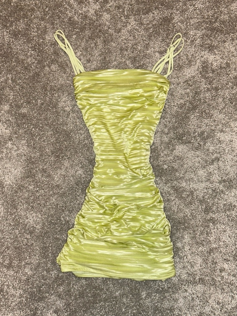 Lucy In The Sky Lime Green Slip Dress with Spaghetti Straps